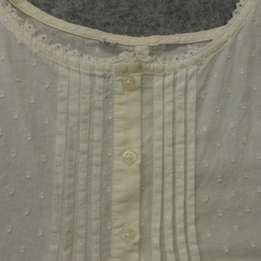 Vintage Victorian Nightgown Womens 2XL Plus White Swiss Dot Cottage Lounge Dress - Picture 5 of 9